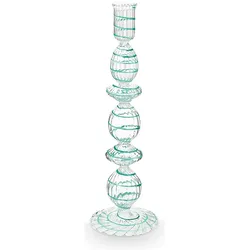 PIP Studio, Kerzenständer, Swirl Light Blue Glas Kerzenständer 28cm