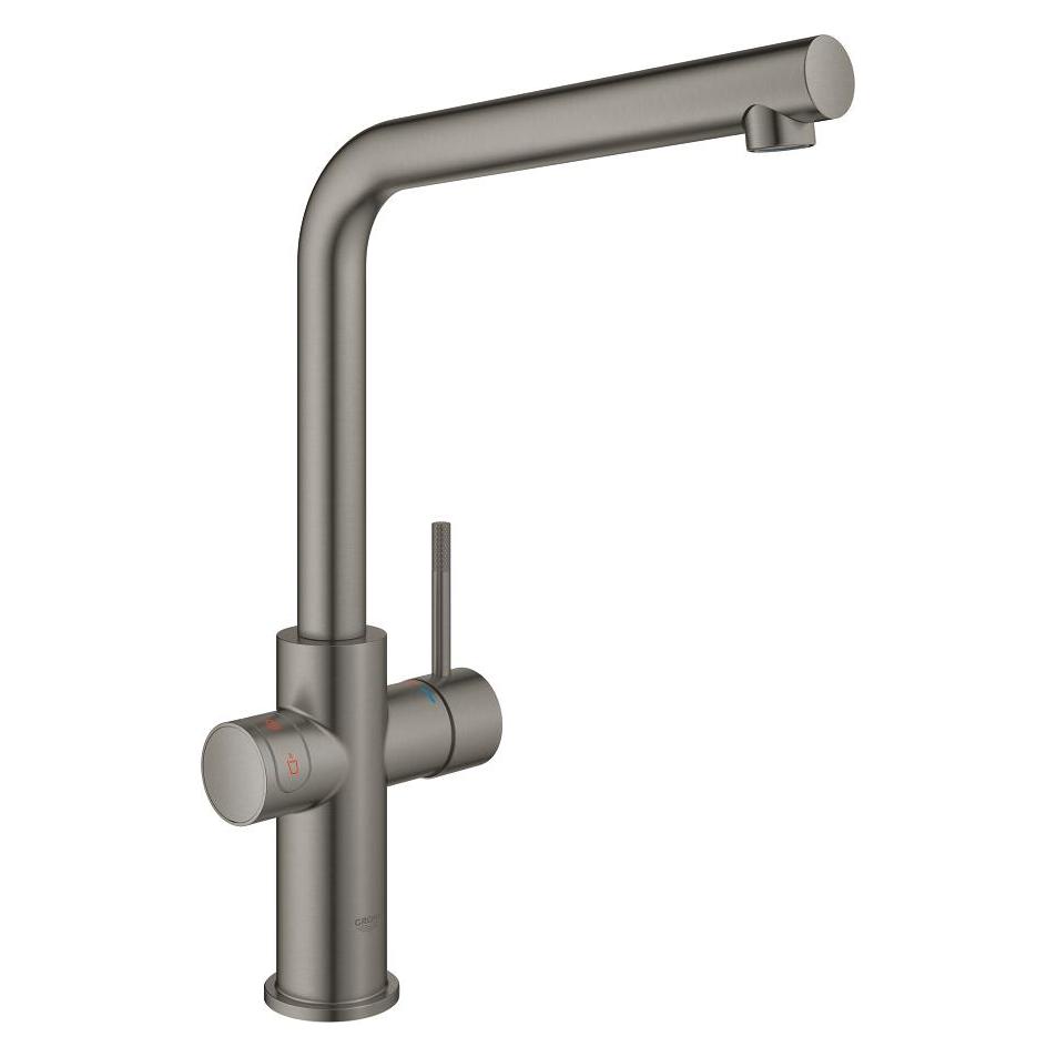 Grohe Kchenarmatur mit Filterfunktion und Kochend heies Wasser Red Duo hard graphite gebrstet 30 (30327AL1)