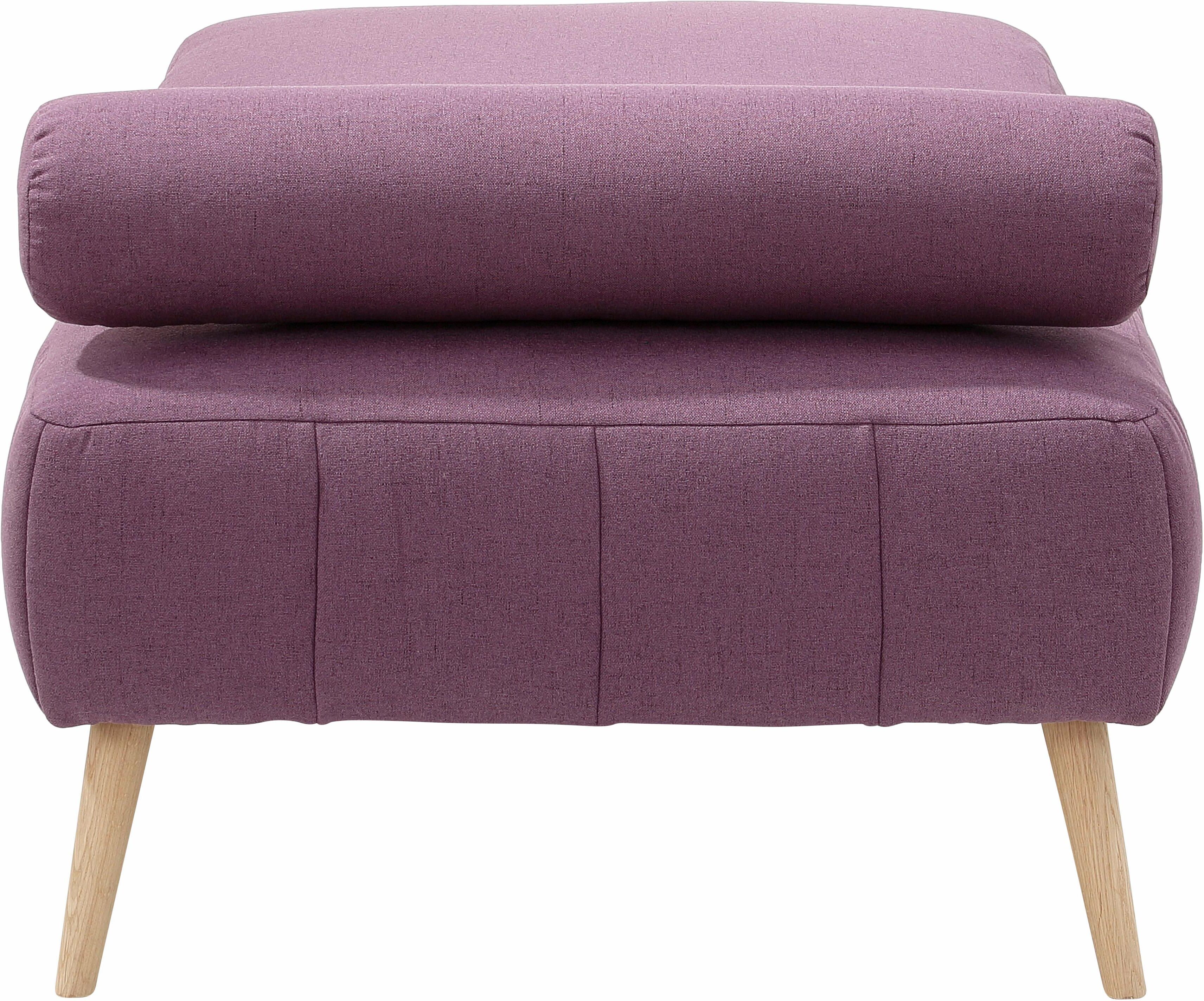 Daybett GOODPRODUCT "Lucy", lila, Struktur fein, kein Härtegrad, Daybetten, Daybett, mit losem Rollenkissen lila Struktur fein, kein Härtegrad
