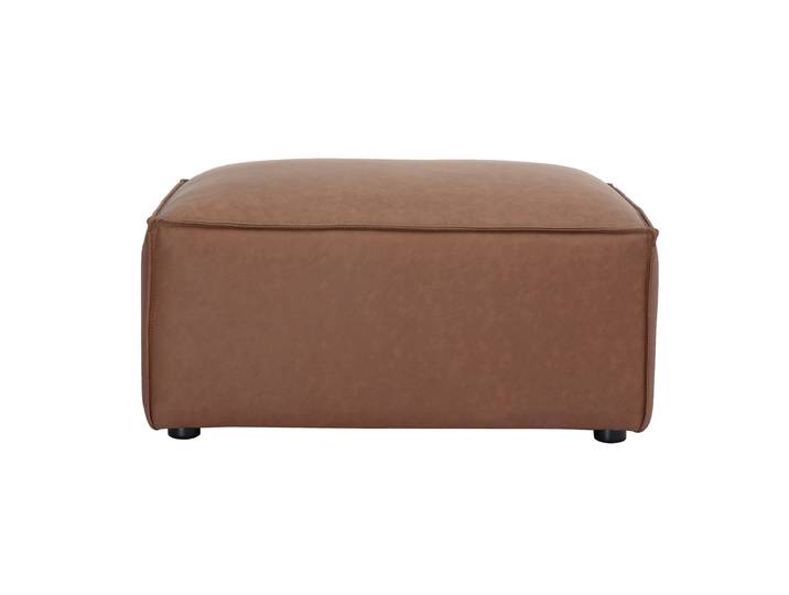 Pouf repose pieds en cuir marron SPLIT