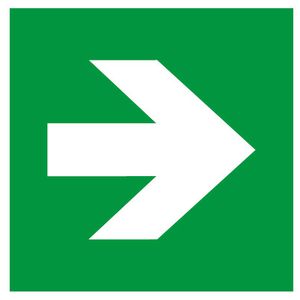 Abtec Hinweisschild ISO 7010 E005, Folie, 20 x 20 cm, Richtungspfeil