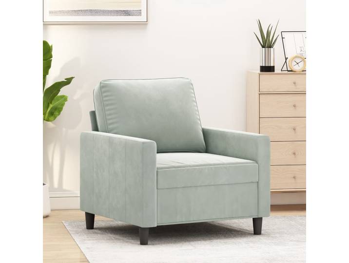 vidaXL Sessel Hellgrau 60 cm Samt
