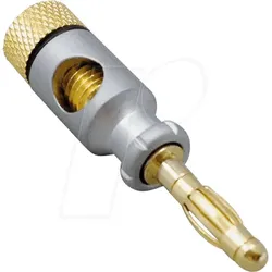 HEBS SW 4MM - Bananenstecker - 4mm, Pearlchome, schwarz