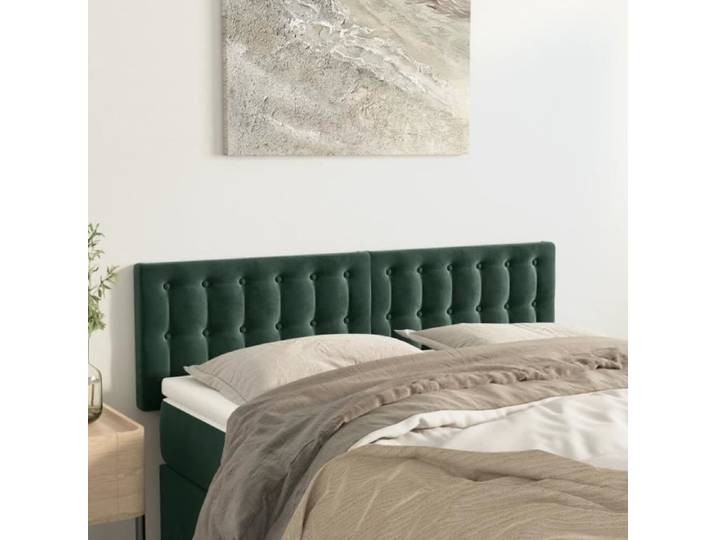Têtes de lit - MOTHINESSTO - LY1911 - Velours vert foncé - 2 pièces - Dimensions 144x5x78/88 cm