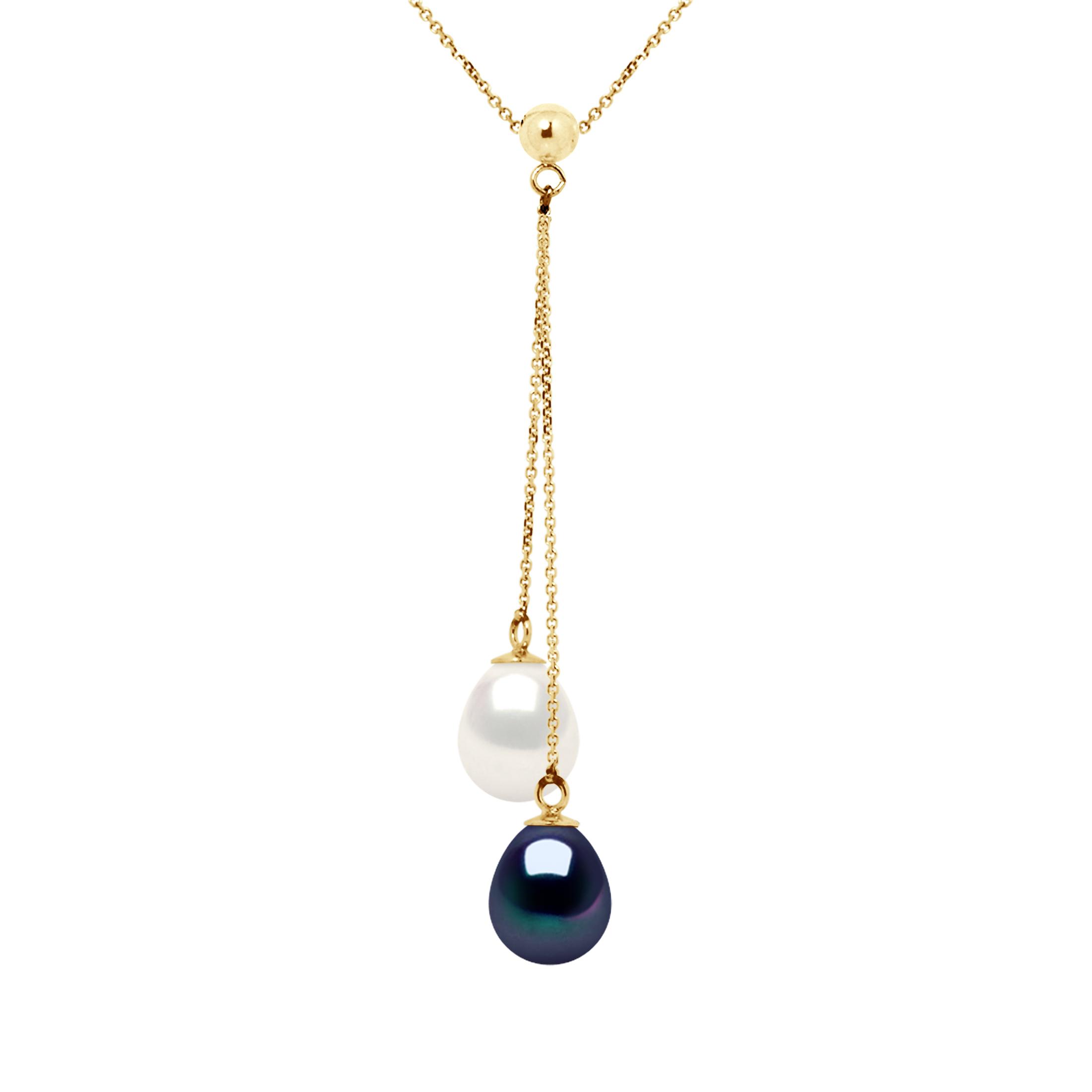 YOU AND ME zoetwater parel 89mm Wit en zwart geel goud