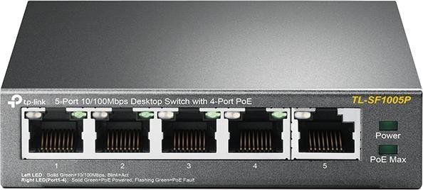 TP-LINK TL-SF1005P 5x Port Desktop Fast Ethernet Switch Unmanaged PoE