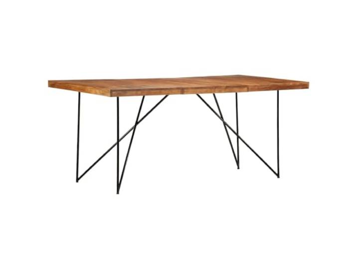 Todiikf Esstisch Massivholz Akazie 180x90x76 cm Industriell Küche Markanter Holztisch aus echtem Akazienholz mit schwarzen Stahlbeinen für Esszimmer und Küche.