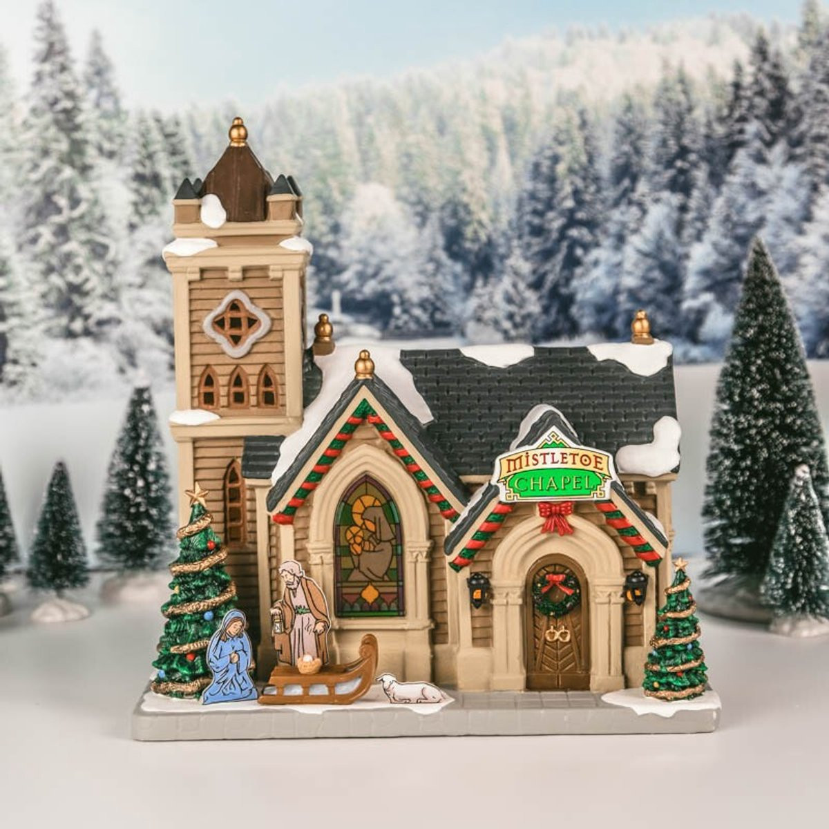Lemax Mistletoe Chapel Kersthuisje voor Kerstdorpen