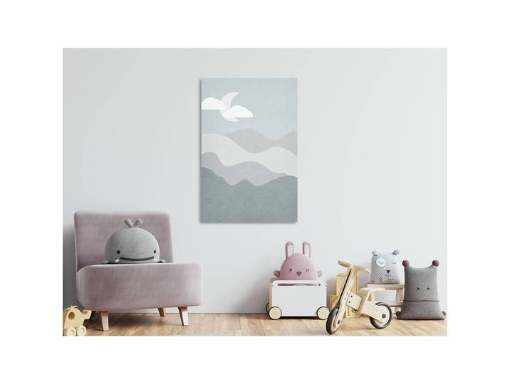 Tableau déco Mysterious Night Lin Gris 40 x 60cm