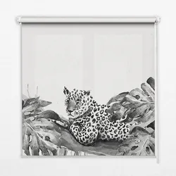 INNENROLLO - Fensterrollo - Rollo - 150x140 cm - Gezeichnete Geparden auf einem Ast