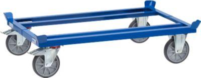 Fetra Paletten-Fahrgestell, f. Behälter 1200 x 800 mm, Traglast 750 kg, brillantblau RAL 5007