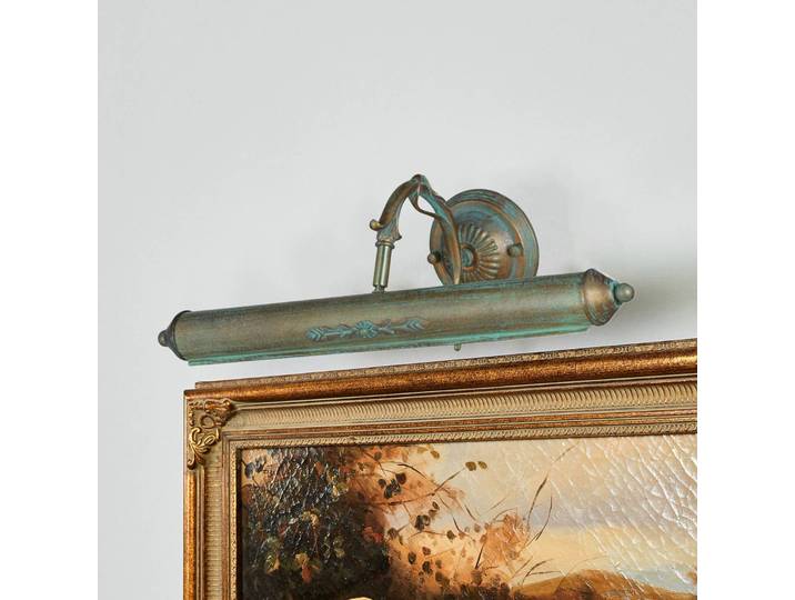 Lindby Bilderlampe Kalea, 46 cm, 2-flammig, grünspan, E14 Kalea Lindby, dimmbar, bronze / altmessing, für Wohn- / Esszimmer, Metall, Antik