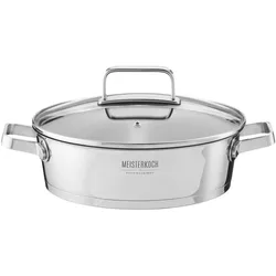 Meisterkoch Servierpfanne OMNI 24 cm   , Edelstahl,Glas , Maße (cm): H: 7  Ø: 24