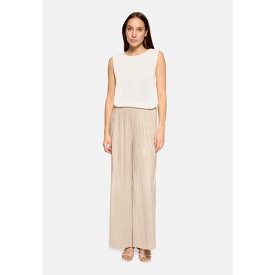 Culotte BETTY BARCLAY "Damen mit Glanzeffekt", Damen, Gr. 36, Normalgrößen, grau beige, Obermaterial: 100% Polyester, festlich, gerade 3/4-Länge, Hosen Culotte