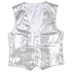 Widmann PAILLETTENWESTE SILBER für Herren, XL (XL)