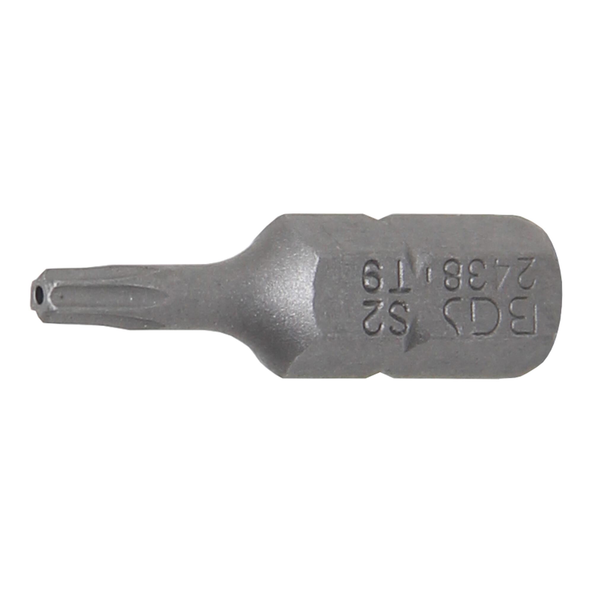 BGS Bit Antrieb Außensechskant 6,3 mm (1/4") T-Profil (für TX) mit Bohrung T9 ; BGS technic (2438)