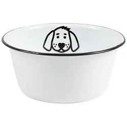 IB Laursen Fressnapf für Hunde Emaille, Ø17 x H8 cm, weiss, klein