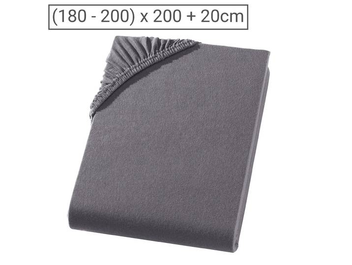 Topper Premium Qualitäts-Jersey Fixleintuch, 100% Baumwolle, anthrazit, 200 x 200 cm