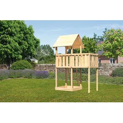 Akubi Kinderspielturm Lotti inkl. Anbauplattform naturbelassen