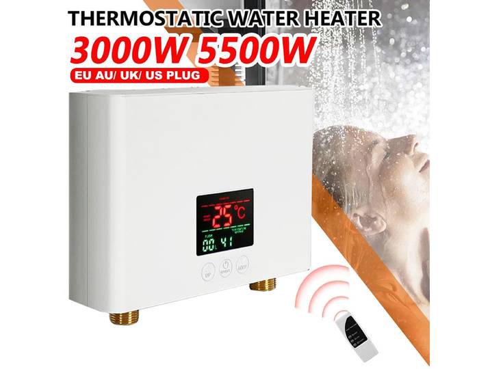 Chauffe-eau instantané 110V/220V, 3000W/5500W, chauffage électrique mural pour salle de bains, douche d'eau chaude et chauffage de cuisine domestique
