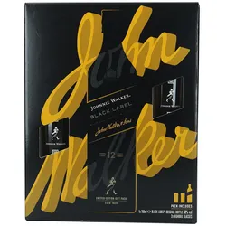 Johnnie Walker Black Label 12 Jahre - Geschenkset mit 2 Gläsern -...