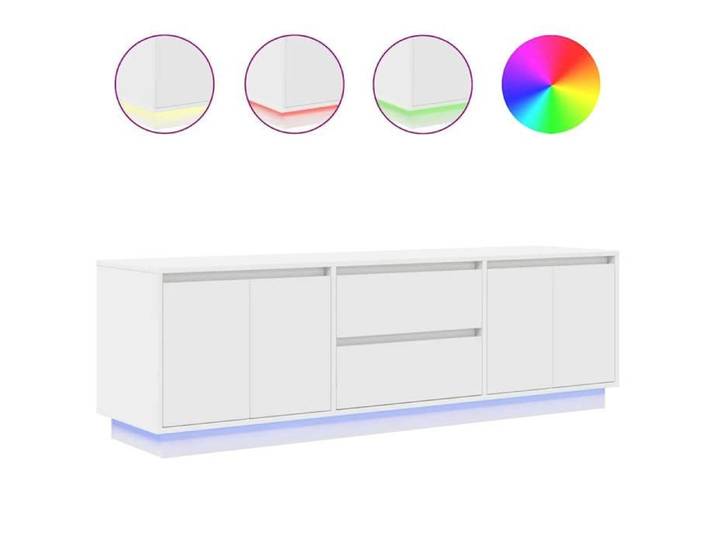 Armoire TV - Contemporain - Meuble TV avec lumières LED blanc 160 5x41x50 cm 2180