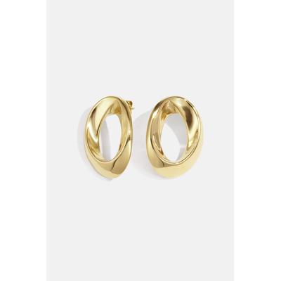 Paar Ohrstecker ADELIA´S "LIVAYA Ohrringe Ohrstecker in Kreisform aus Edelstahl", Damen, Gr. Damen, Edelstahl, silber (goldfarben), Ohrringe, Stylisch akzentuiert durch die geschwungene offene Ovalform
