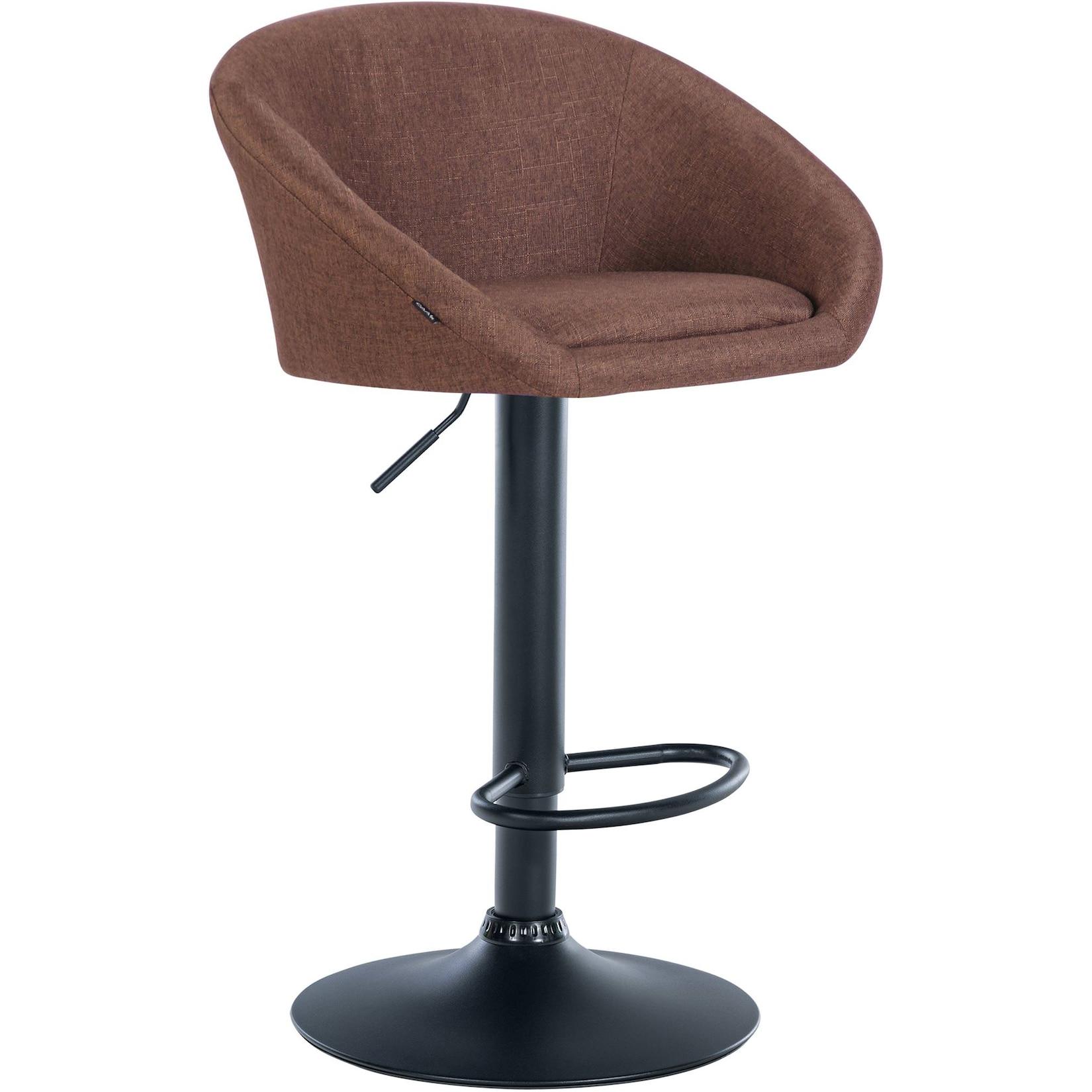CLP Barhocker Davie Stoff schwarz Farbe: braun, Material Gestell: Metall matt schwarz