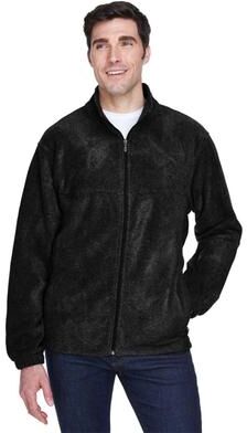 Harriton M990 Men's Full-Zip Fleece Jacket in Black size Small   Polyester