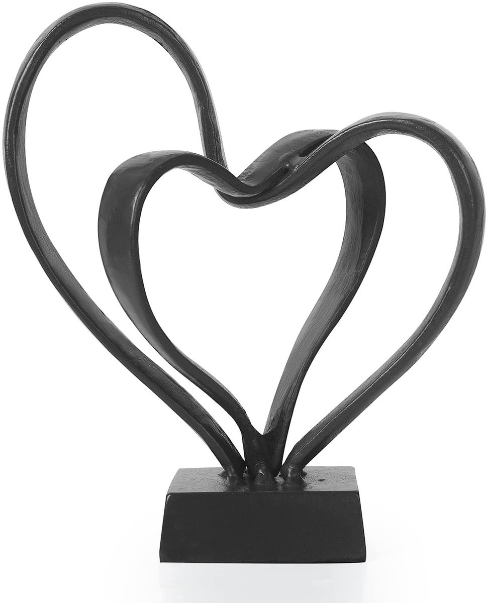 Merkloos Gietijzeren Sculptuur van 2 Harten voor Decoratie