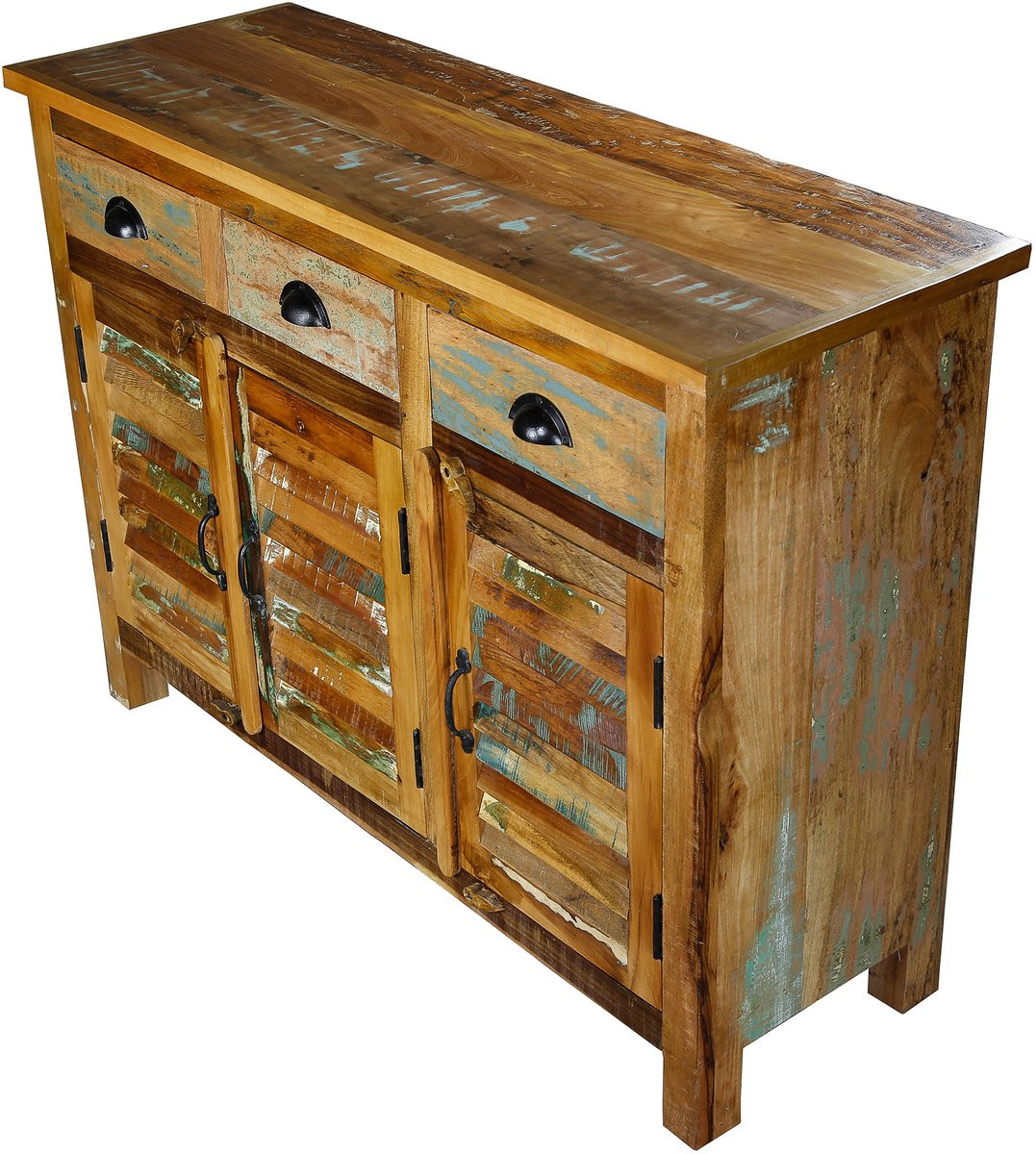 Highboard Dressoir van massief mangohout met laden in vintage rustieke landelijke stijl