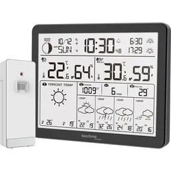 Technoline Wetterstation WD3000 mit 4-Tage-Vorhersage und App-Anbindung, Wetterstation, Schwarz
