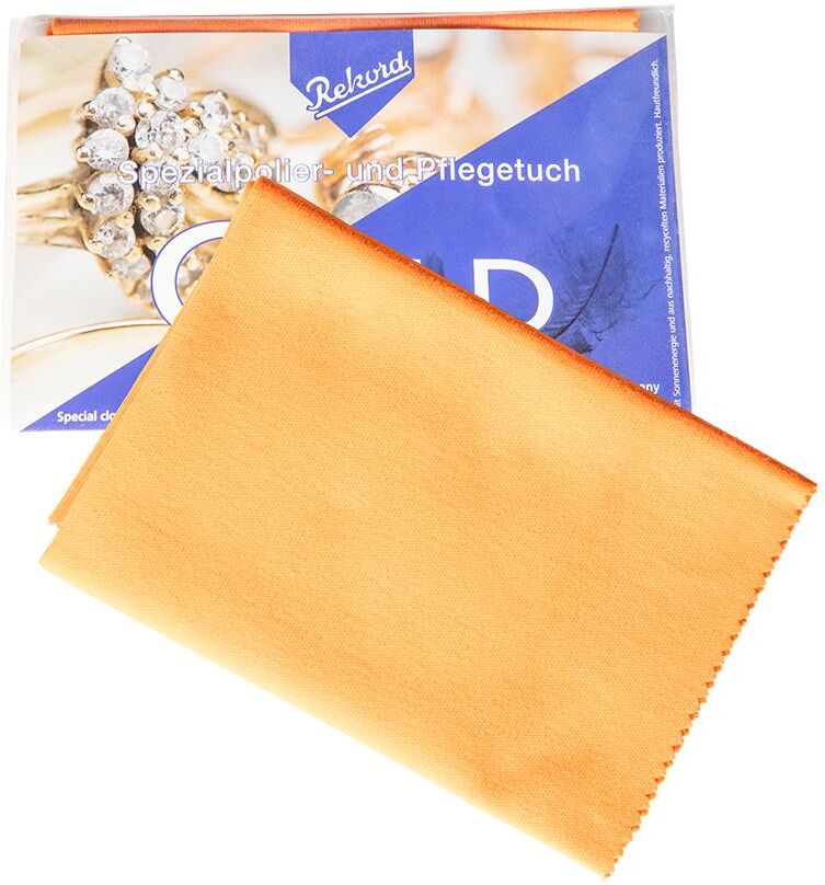Unique Spezialpolier- und Pflegetuch für Schmuck aus Gold orange