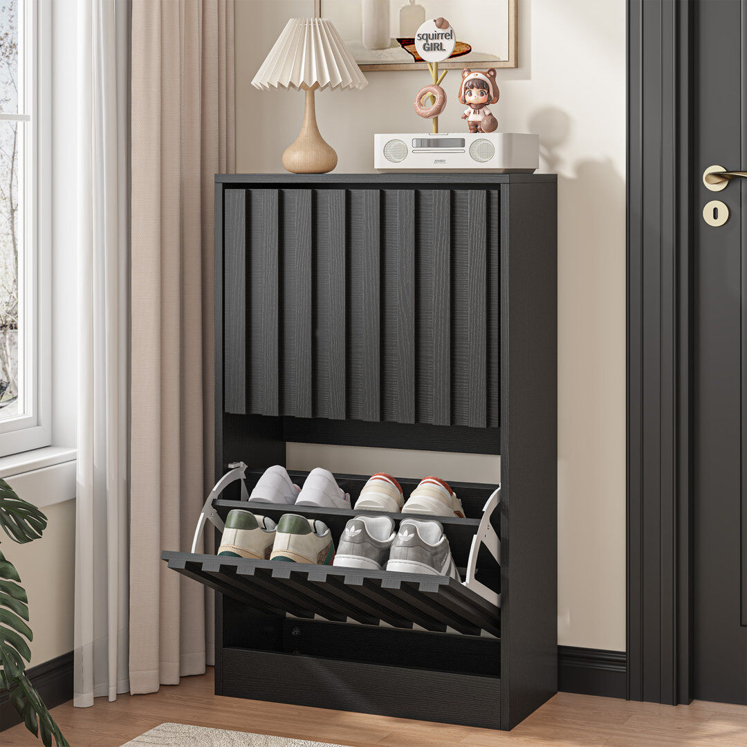 Latitude Run 8 Pair Flip Down Shoe Storage Black 8