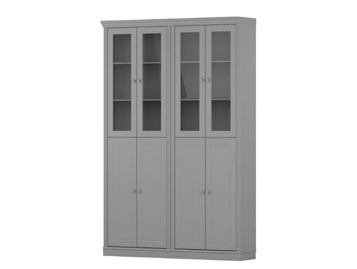 Schrank mit Glastür 2-tlg 148 x 223 x 37cm Grau/Kiefer Grau