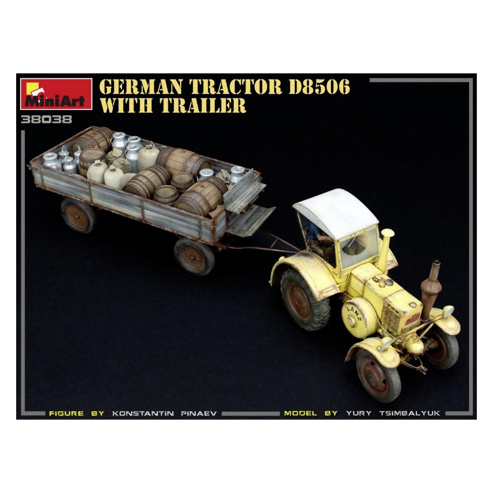 Mini art German Tractor D8506 with Trailer (38038)