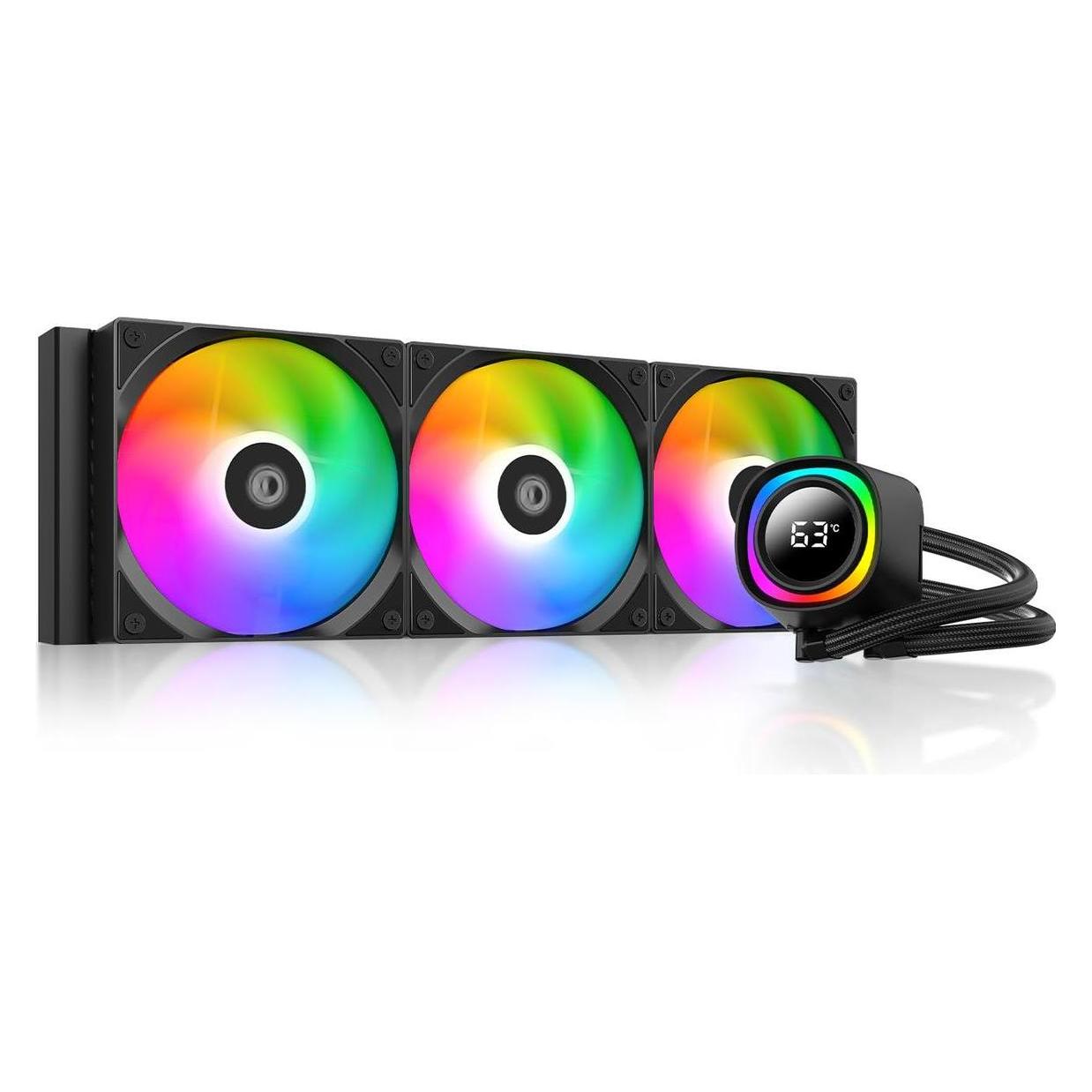 ID-Cooling CPU Water Cooler - FX360 TD (27.2dB max.98,54 m3/h 3x12cm, A-RGB, fekete) (COLIDCFX360 TD)