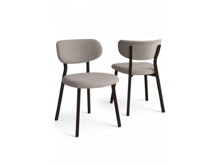 Hanah Home Stylish Chair Set (6 Pieces), Metal Frame & Plywood Back, Boucle Fabric, Grey & Brown 46x45x85 cm Modern Scandinavian Design, Comfort & Elegance