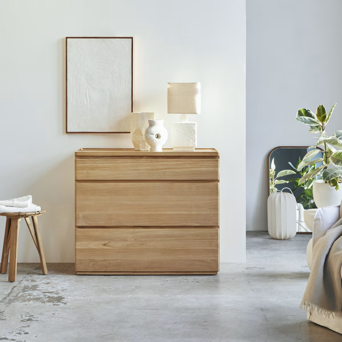 Tikamoon Nino Commode van massief teak - Naturel - Bruin