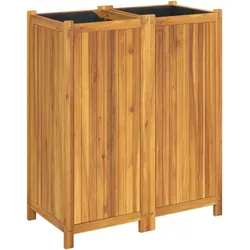 vidaXL Pflanzkübel mit Einlage 84x42x100 cm Massivholz Akazie
