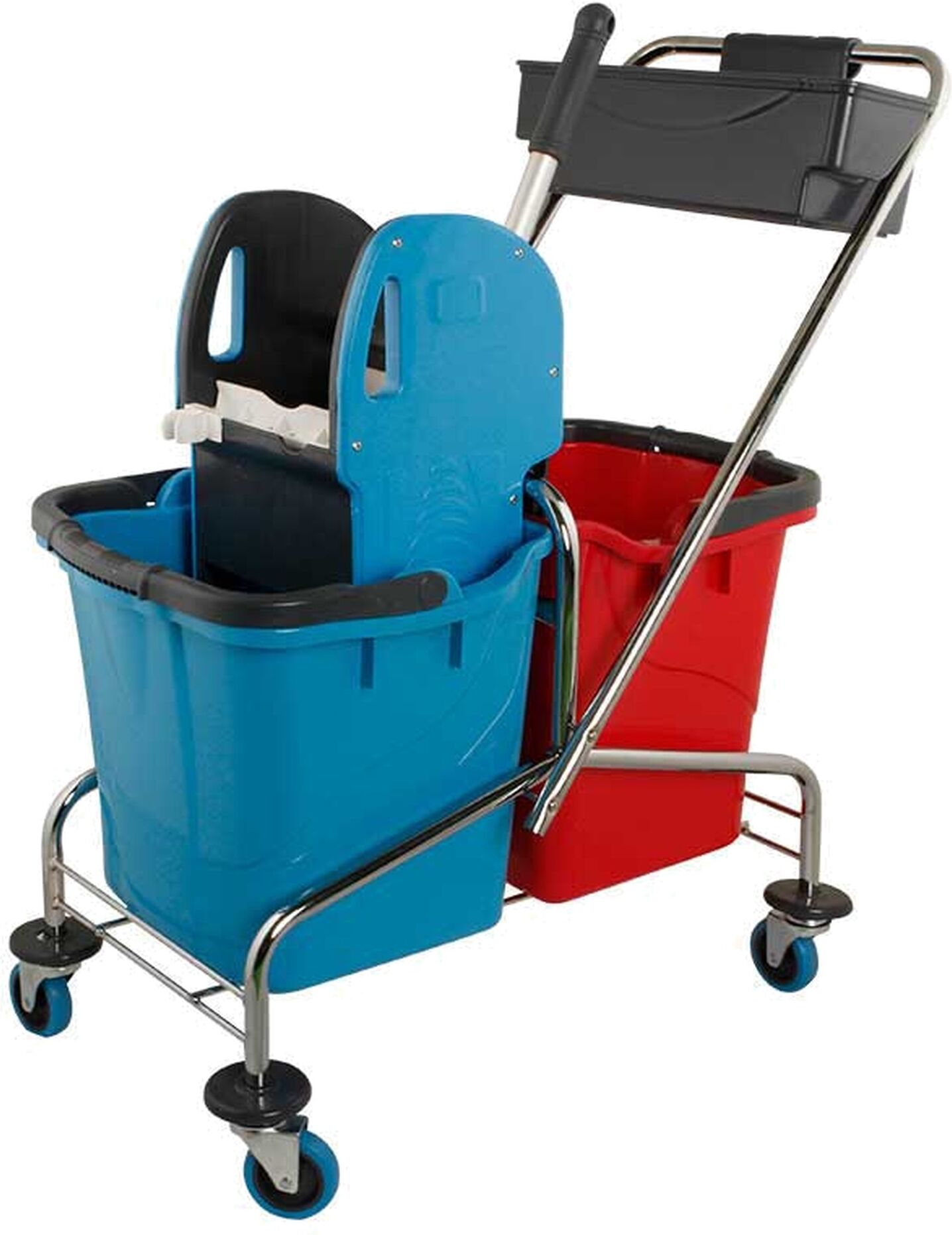 Axis Line Doppelfahrwagen Reinigungswagen 25 Liter Chrom