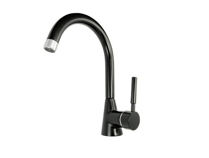 heinrichschulte Küchenarmatur Spültischarmatur vivana - mit seitl. Griff - schwarz/chrom