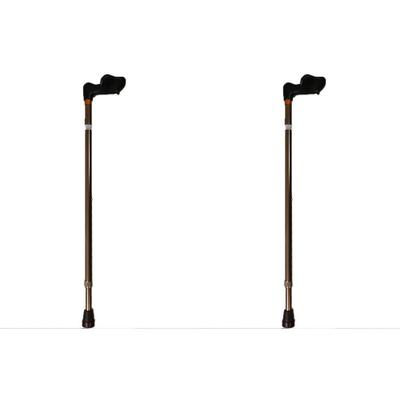 Krankenstock anat.rechts höhenv.Leichtm.bronze 2x 2x1 St