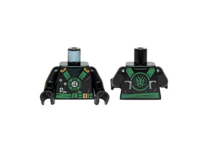 LEGO® LEGO Schwarz Torso Ninjago Green und Gold Straps (973pb2089c01) Spielbausteine