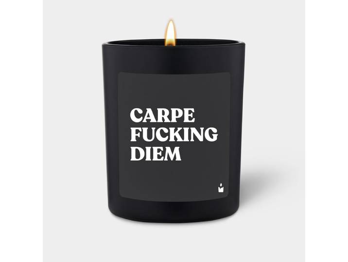 Duftkerze Schwarz Flowery Carpe fucking diem