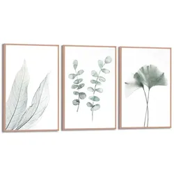 Reinders Wandbild Botanic Green 3tlg. Holz Beige