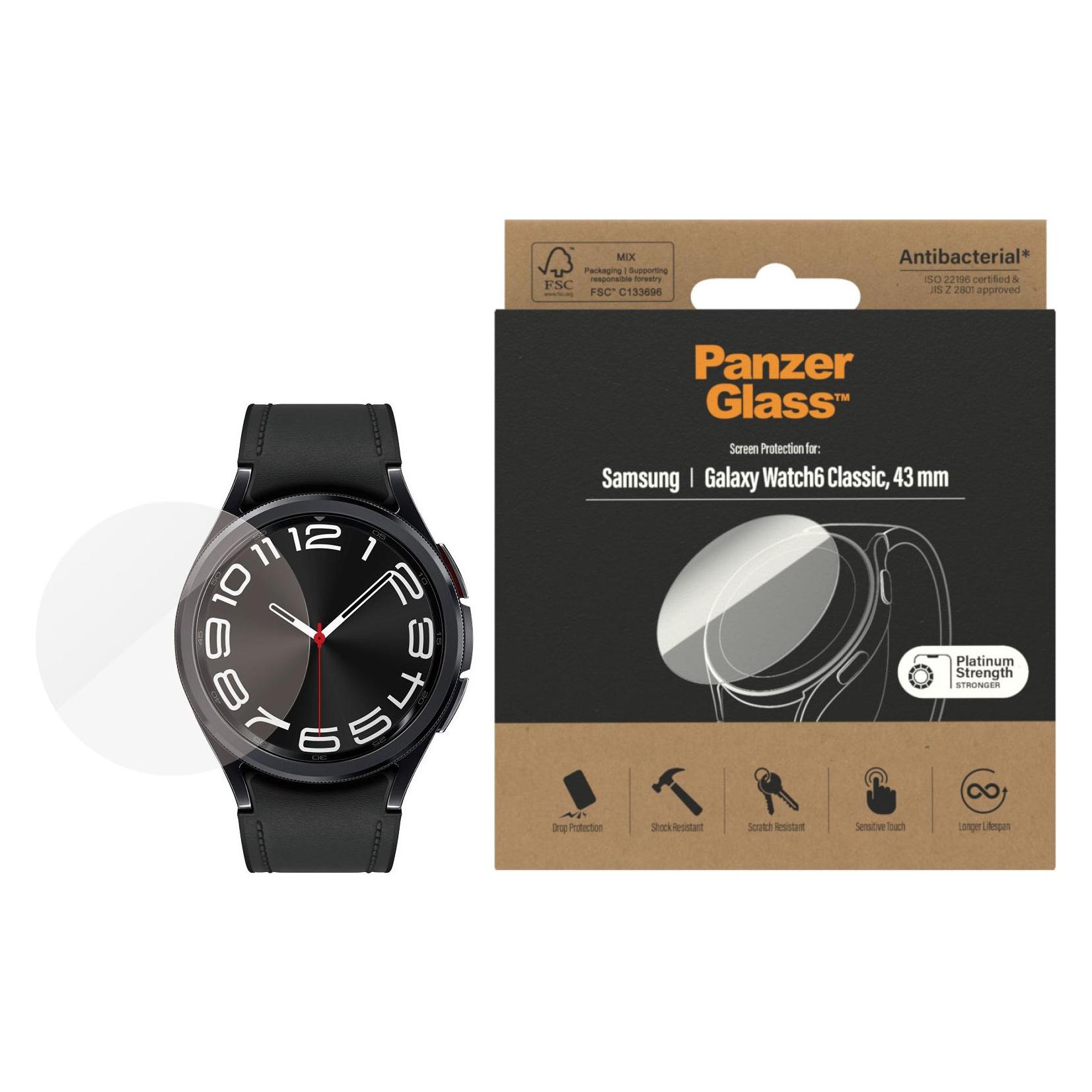 PanzerGlass Galaxy Watch6 Classic 43mm Screen Protection Antibacterial 3685 (3685)