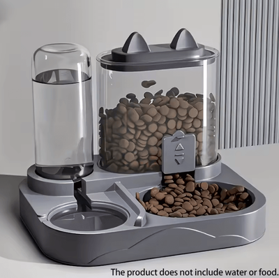 Inspire Curations 2 in 1 Automatic Pet Feeder & Water Dispenser Station gray