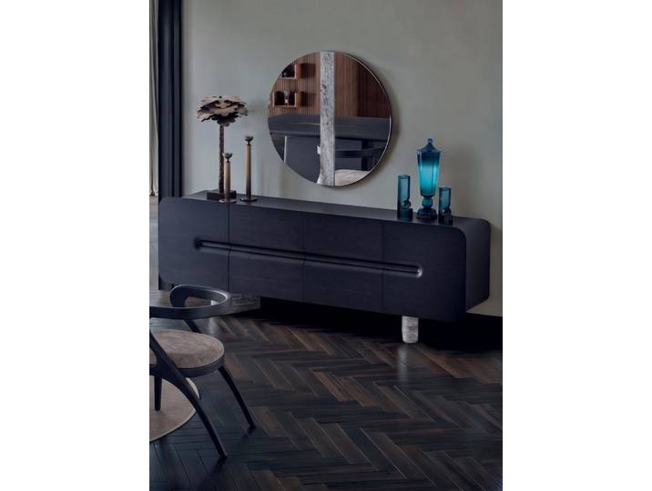 JVmoebel Sideboard Esszimmer Set Sideboard Spiegel Dunkel Marmor Design Luxus (2 St), Made in Europa