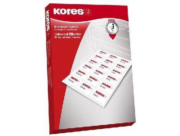 Kores KO-L3821 - Universele Etiketten A4 38,1x21,2mm - 100 vel (6500 etiketten)